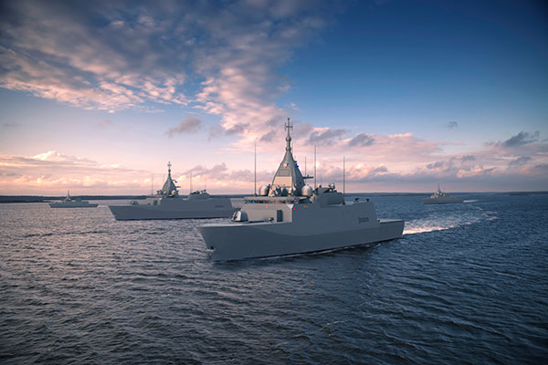 artikkelikuva: Finnish Navy’s multi-role corvettes under construction at Rauma shipyard